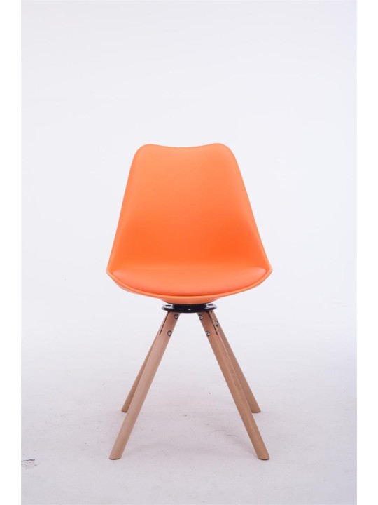 Silla de visita redonda giratoria Natura Troyes, naranja