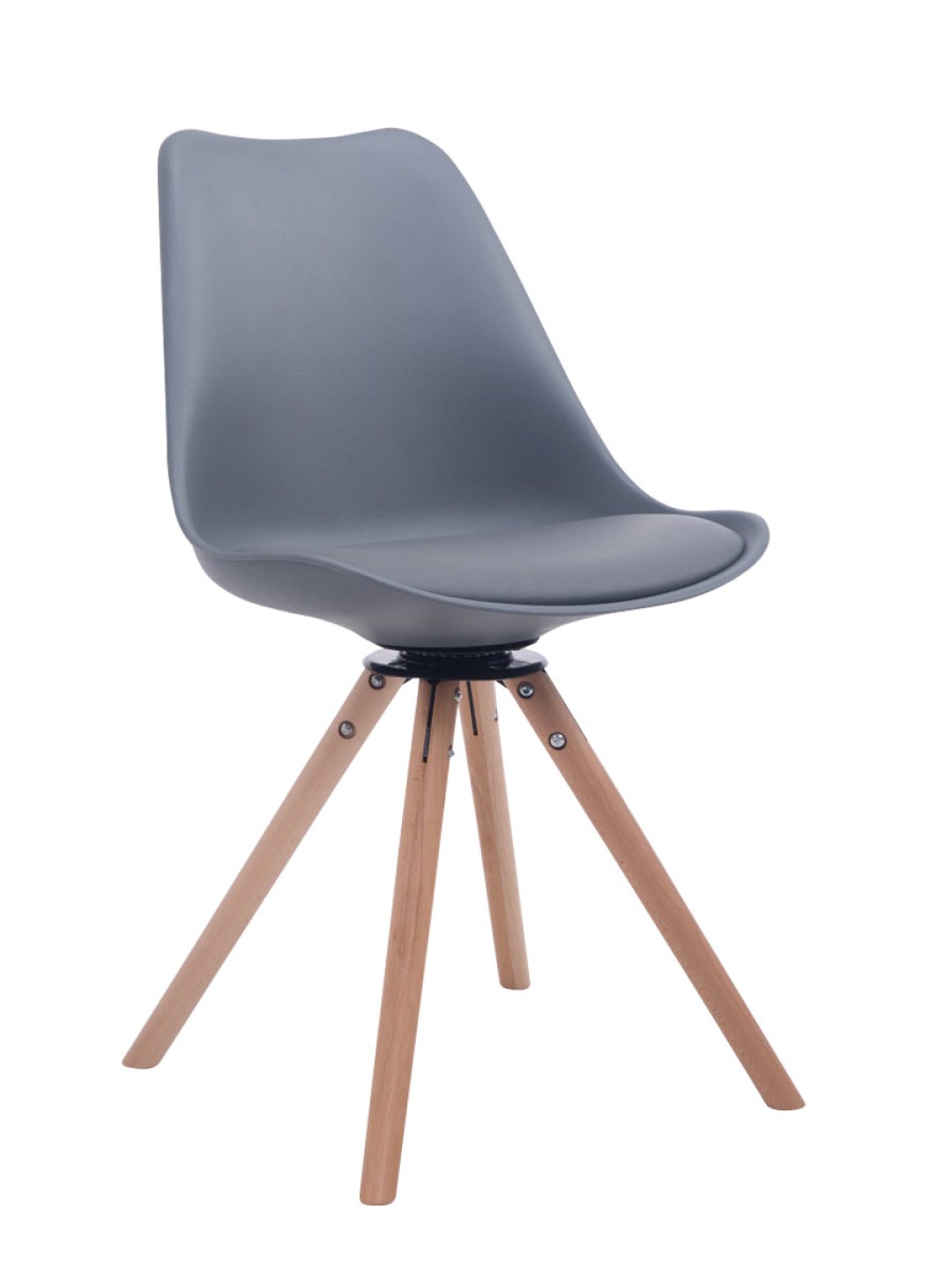 Silla de visita redonda giratoria Natura Troyes, gris