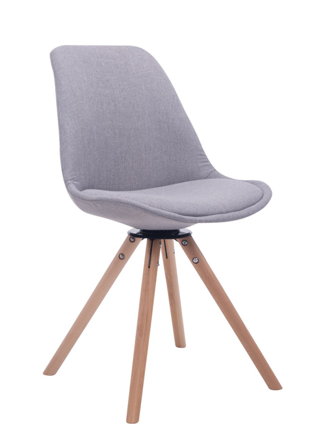 Silla de Visita Troyes Giratoria Tela Natura Redonda, gris