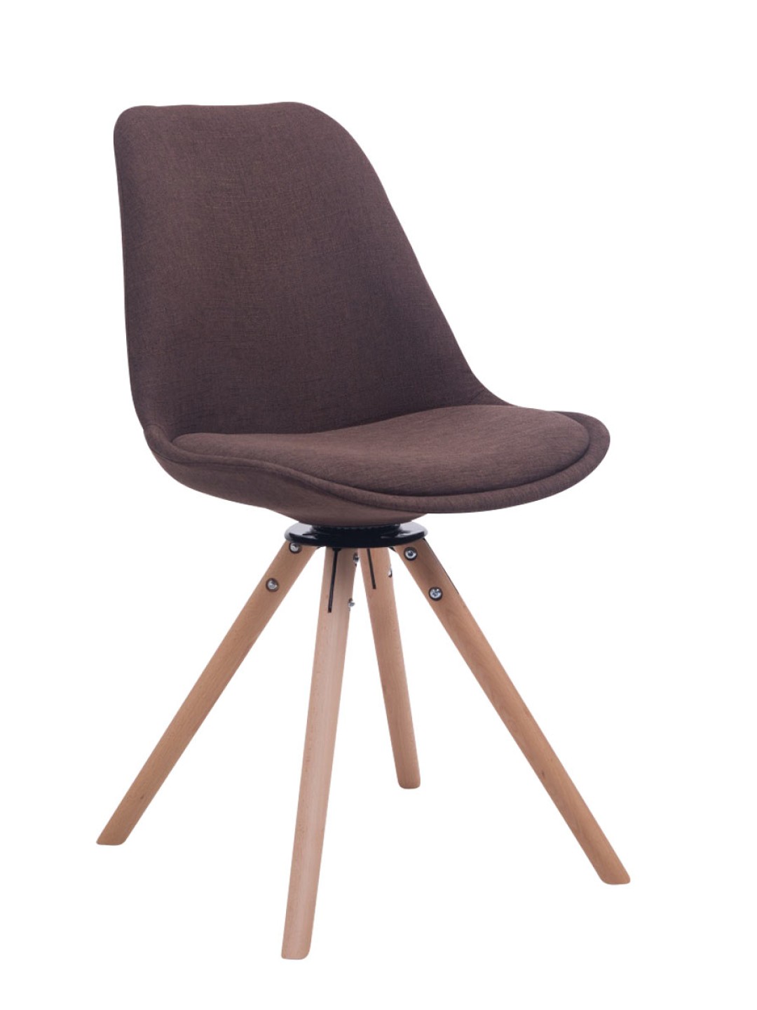 Silla de Visita Troyes Giratoria Tela Natura Redonda, marrón