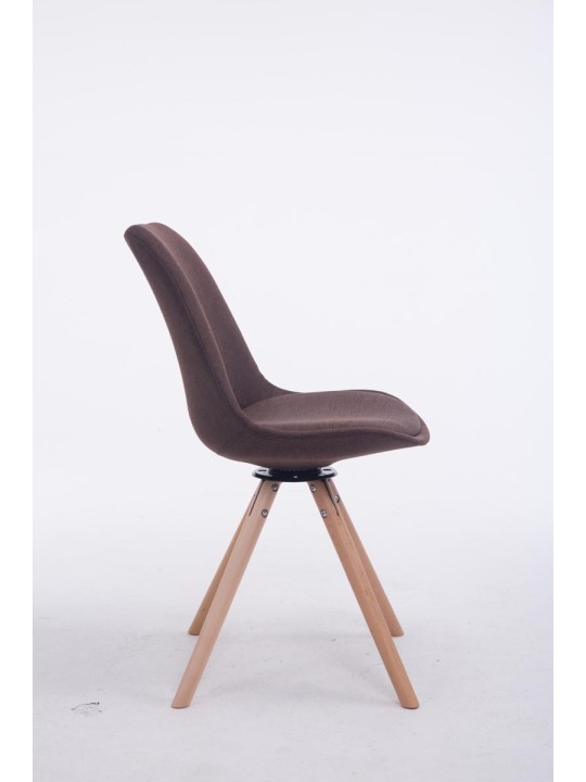 Silla de Visita Troyes Giratoria Tela Natura Redonda, marrón Silla de Visita Troyes Giratoria Tela Natura Redonda, marrón