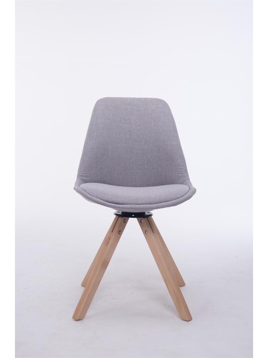 Silla de visita cuadrada giratoria Troyes de tela Natura, gris
