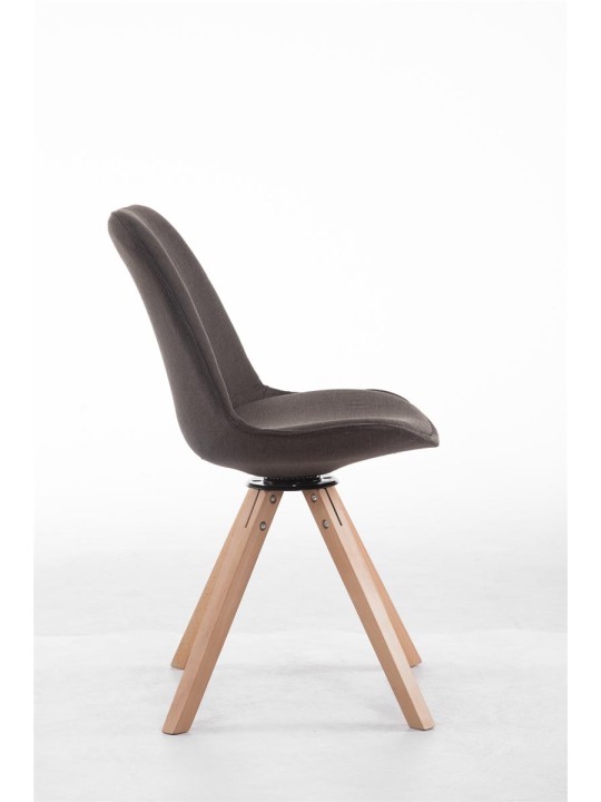 Silla de visita cuadrada giratoria Troyes de tela Natura, gris oscuro