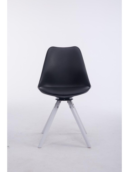 Silla de visita redonda giratoria Troyes, negro