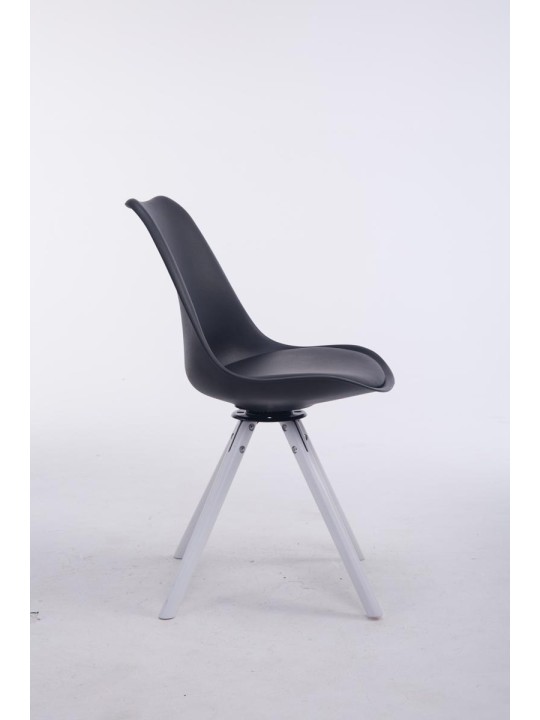 Silla de visita redonda giratoria Troyes, negro