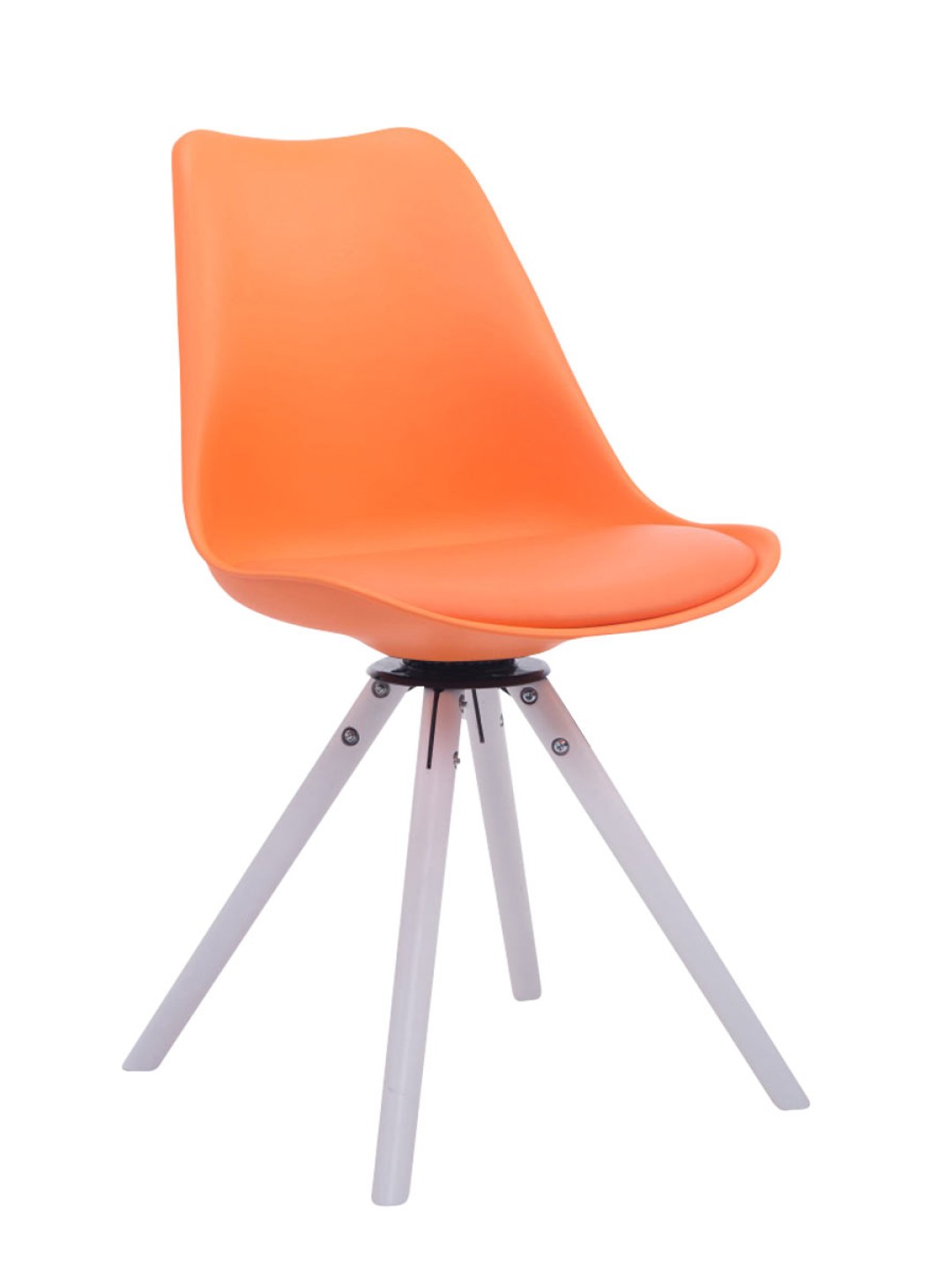 Silla de visita redonda giratoria Troyes, naranja
