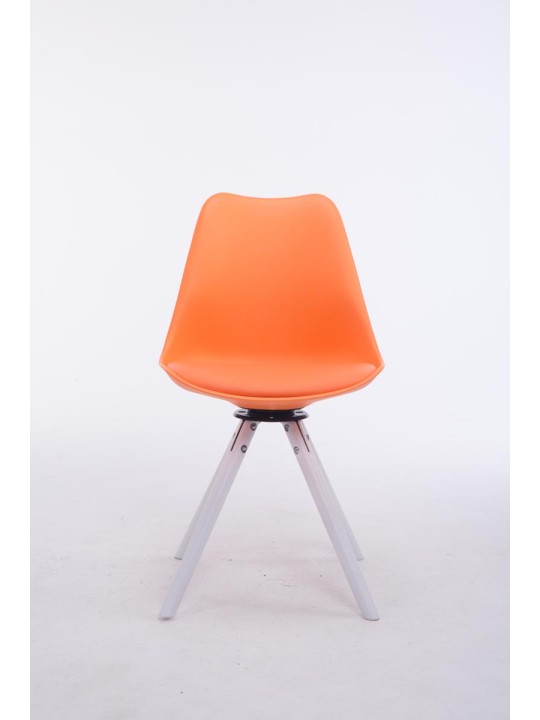 Silla de visita redonda giratoria Troyes, naranja