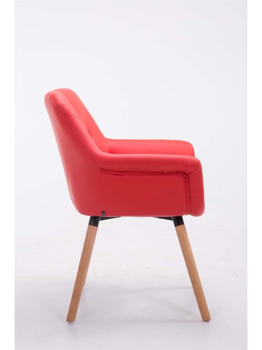 Silla de visita Cassidy natura, rojo