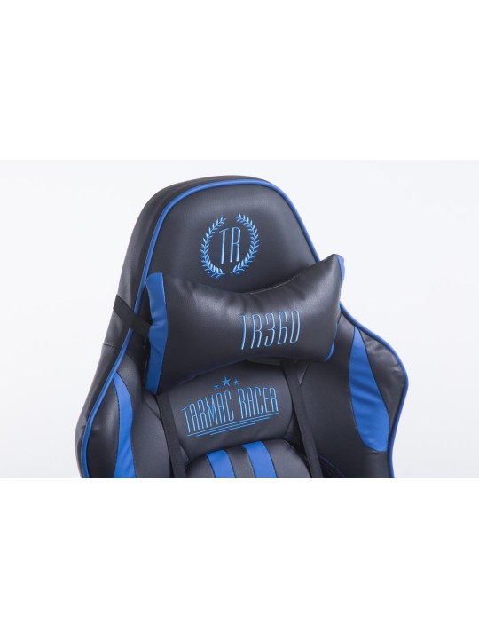 Silla de oficina Racing Limit con reposapiés, negro/azul