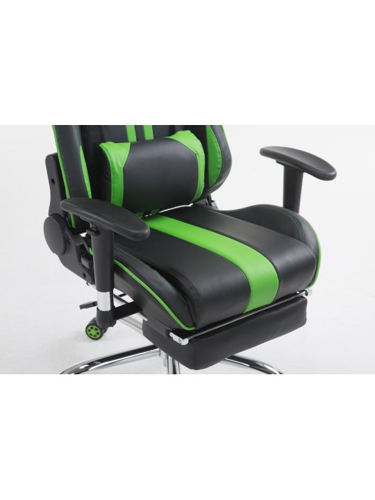 Silla de oficina Racing Limit con reposapiés, negro/verde