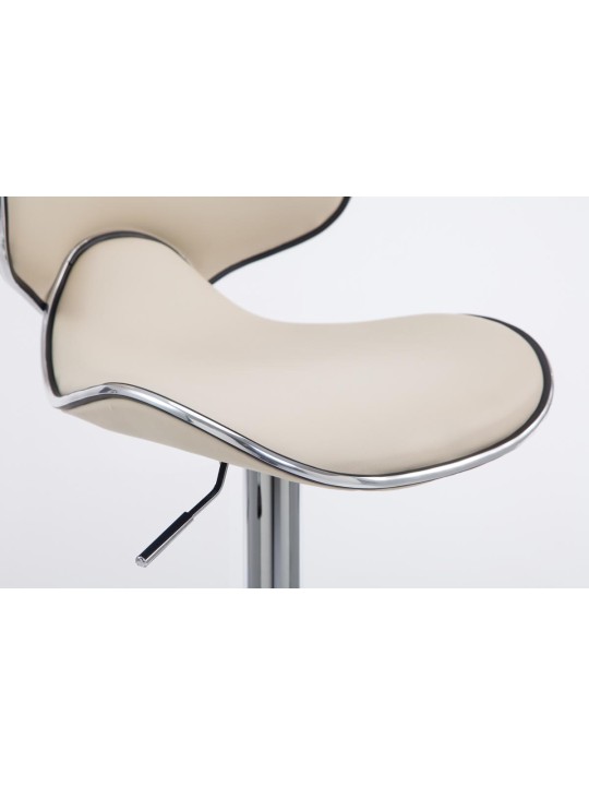 Taburete de bar Las Vegas V2 cromo, crema