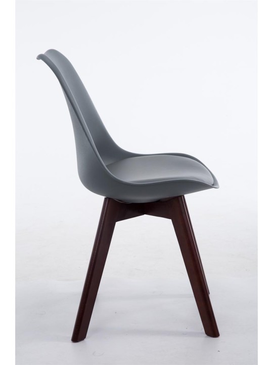 Silla de visita Borneo V2 nogal ecopiel, gris