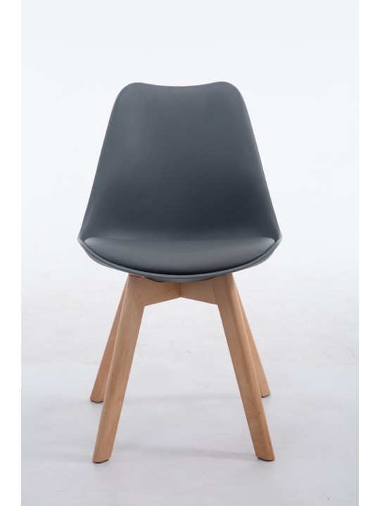 Silla de visita Borneo V2 Natura cuero artificial, gris