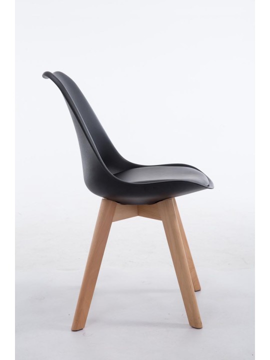 Silla de visita Borneo V2 Natura cuero artificial, negro