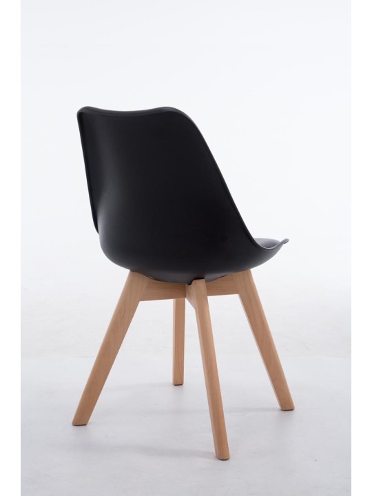 Silla de visita Borneo V2 Natura cuero artificial, negro