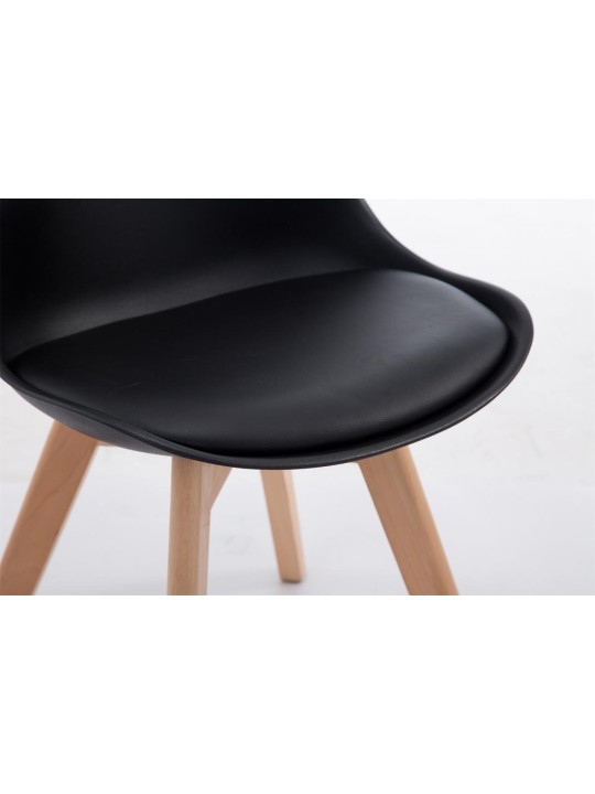 Silla de visita Borneo V2 Natura cuero artificial, negro