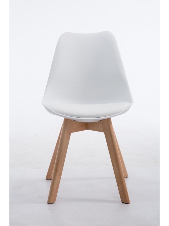 Silla de visita Borneo V2 Natura cuero artificial, blanco