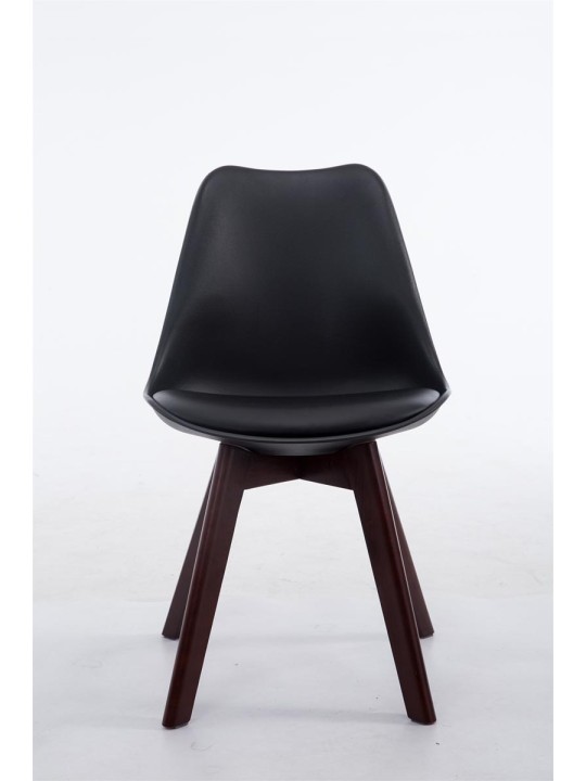 Silla de visita Borneo V2 nogal ecopiel, negro