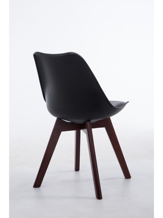 Silla de visita Borneo V2 nogal ecopiel, negro