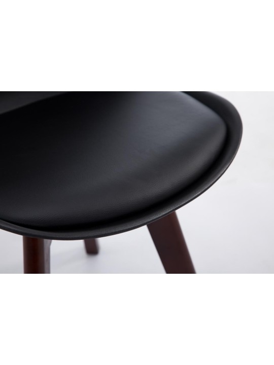 Silla de visita Borneo V2 nogal ecopiel, negro