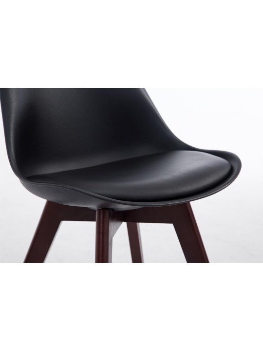 Silla de visita Borneo V2 nogal ecopiel, negro