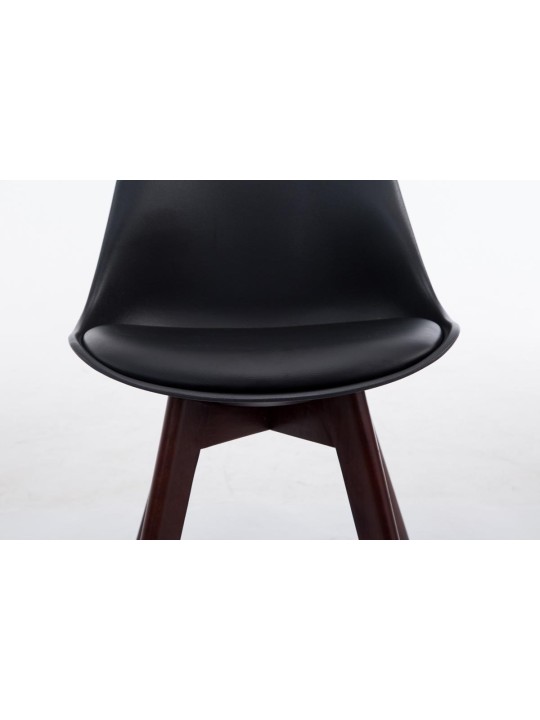 Silla de visita Borneo V2 nogal ecopiel, negro