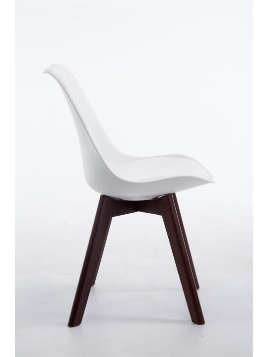 Silla de visita Borneo V2 nogal ecopiel, blanco