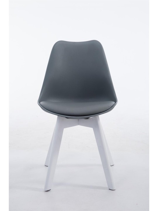 Silla de visita Borneo V2 cuero artificial, gris