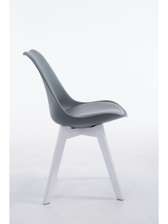 Silla de visita Borneo V2 cuero artificial, gris