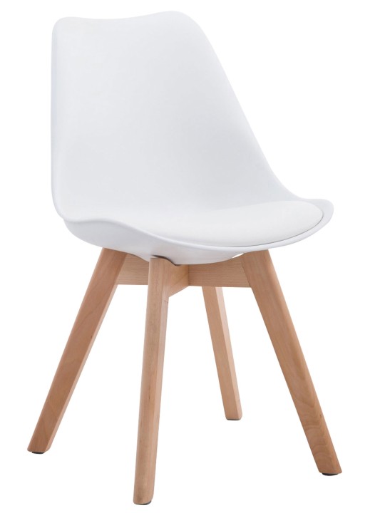 Silla de visita Borneo V2 Natura cuero artificial, blanco
