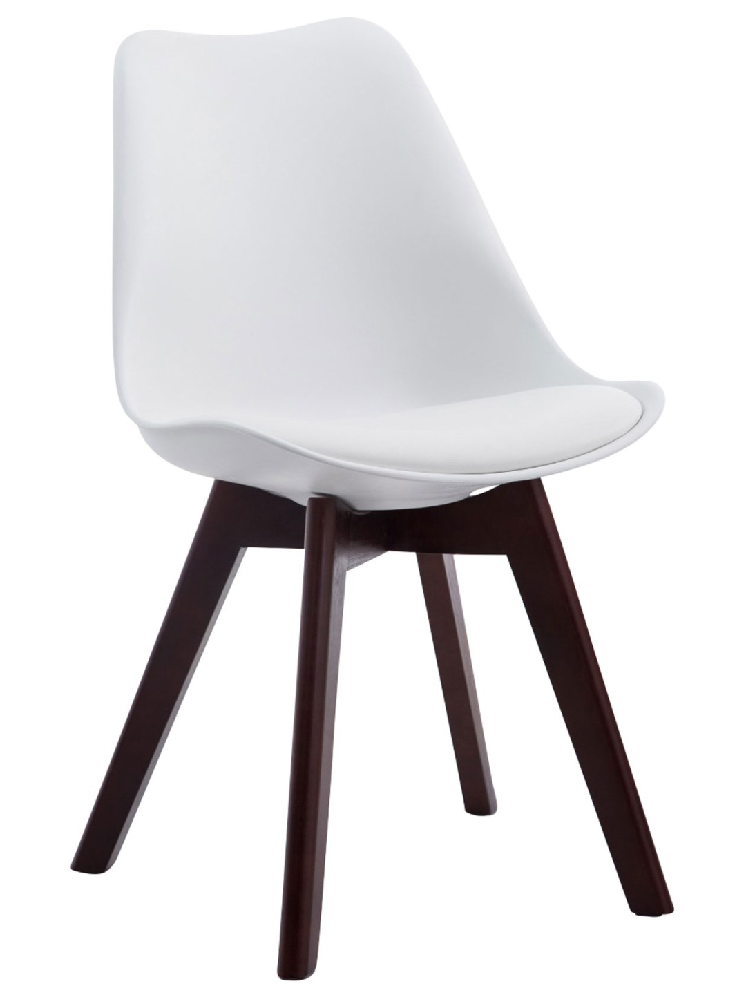 Silla de visita Borneo V2 nogal ecopiel, blanco