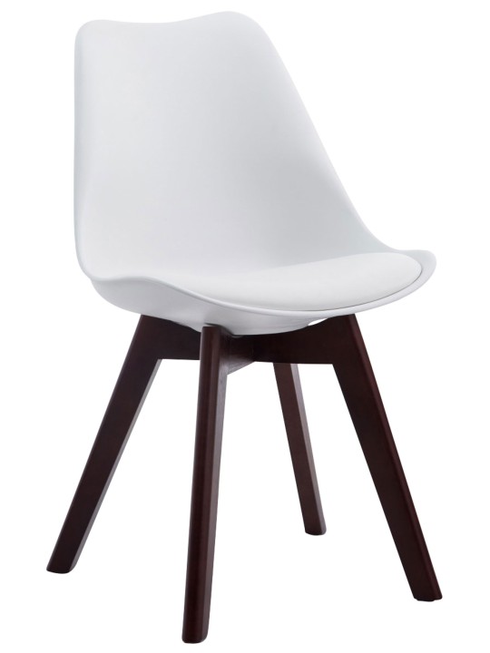 Silla de visita Borneo V2 nogal ecopiel, blanco