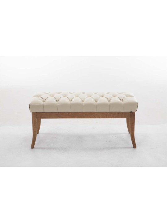 Banco Ramsés símil piel antiguo-claro 100, crema