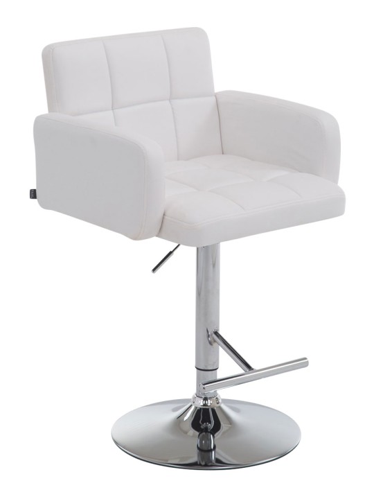 Taburete de bar Los Angeles piel sintética C, blanco