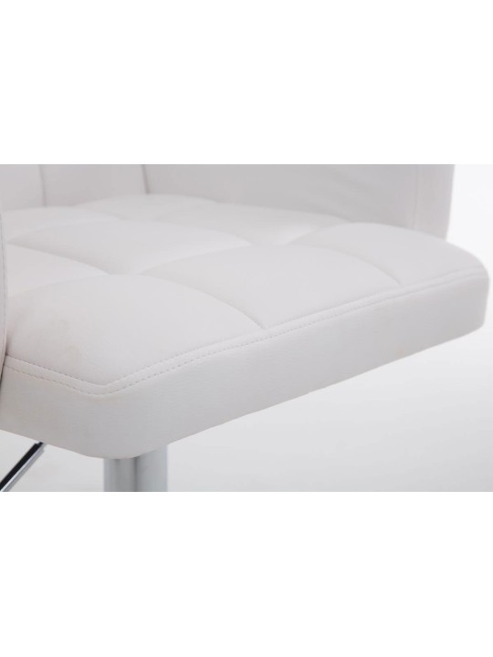 Taburete de bar Los Angeles piel sintética C, blanco