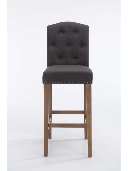 Taburete de bar Louise tela antiguo-claro, gris oscuro