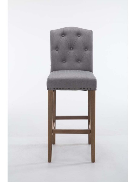 Taburete de bar Louise tela antiguo-claro, gris claro