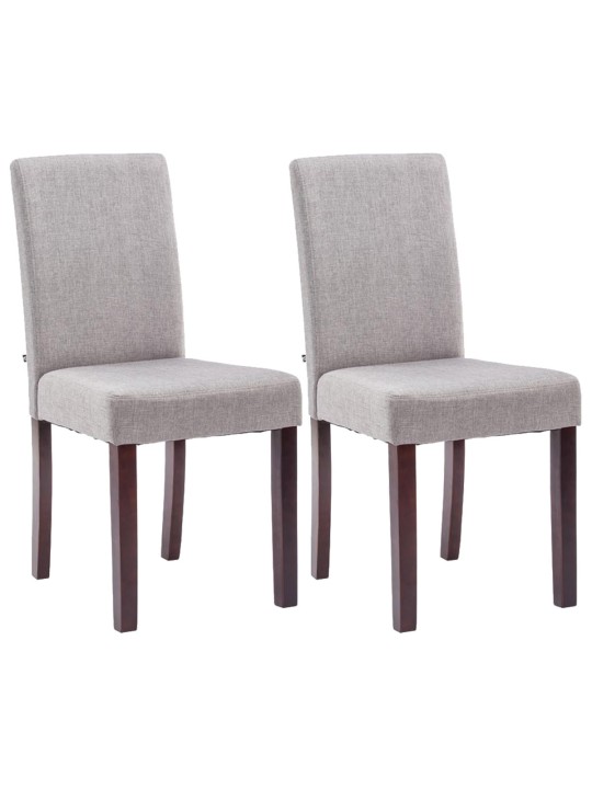 Juego de 2 sillas de comedor Ina tela capuchino, gris claro Juego de 2 sillas de comedor Ina tela capuchino, gris claro