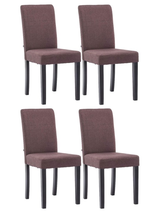 Juego de 4 sillas de comedor Ina tela, marrón Juego de 4 sillas de comedor Ina tela, marrón