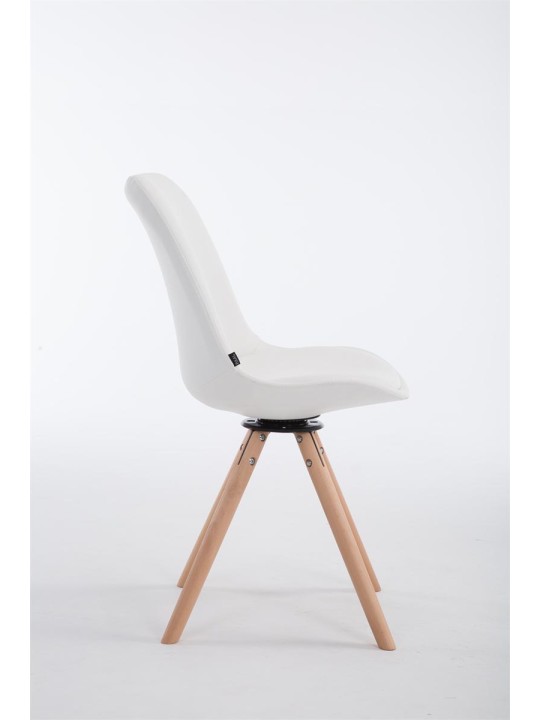 Silla de visita Calais giratoria Natura redonda, blanco