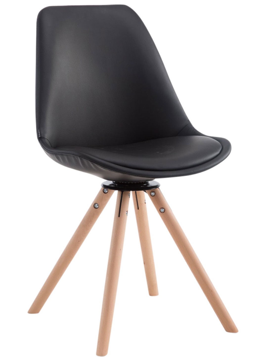 Silla de visita Calais giratoria Natura redonda, negro