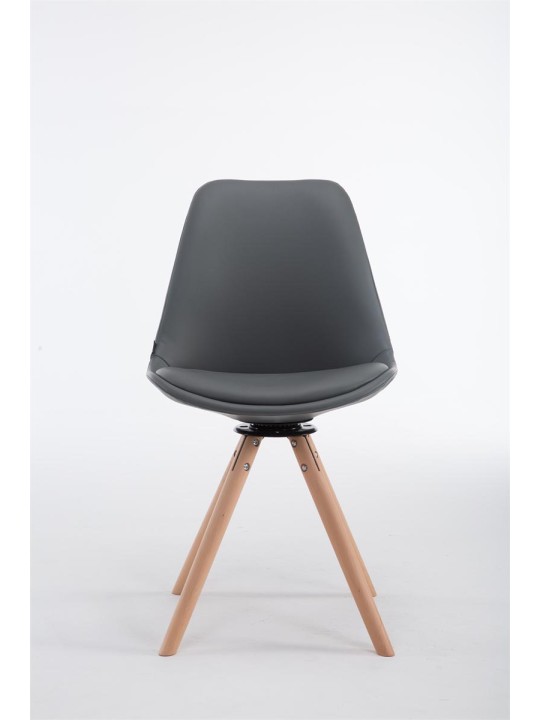 Silla de visita Calais giratoria Natura redonda, gris