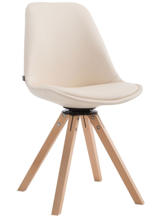 Silla de visita Calais giratoria Natura Square, crema