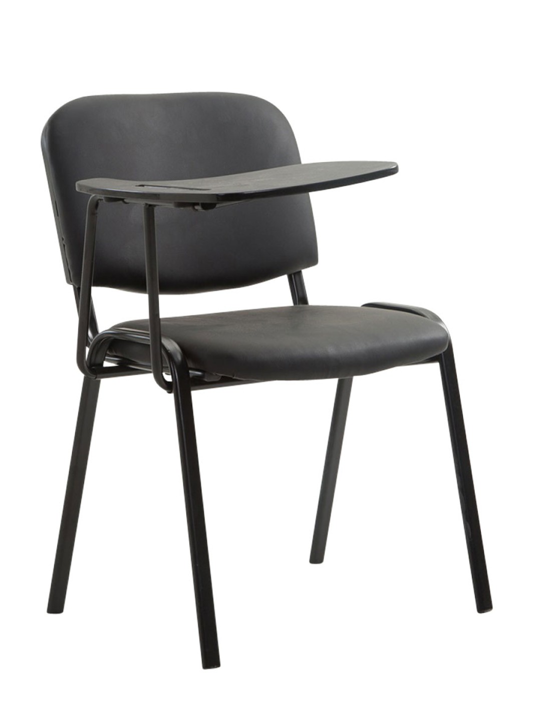 Silla Ken con mesa plegable símil piel, negro