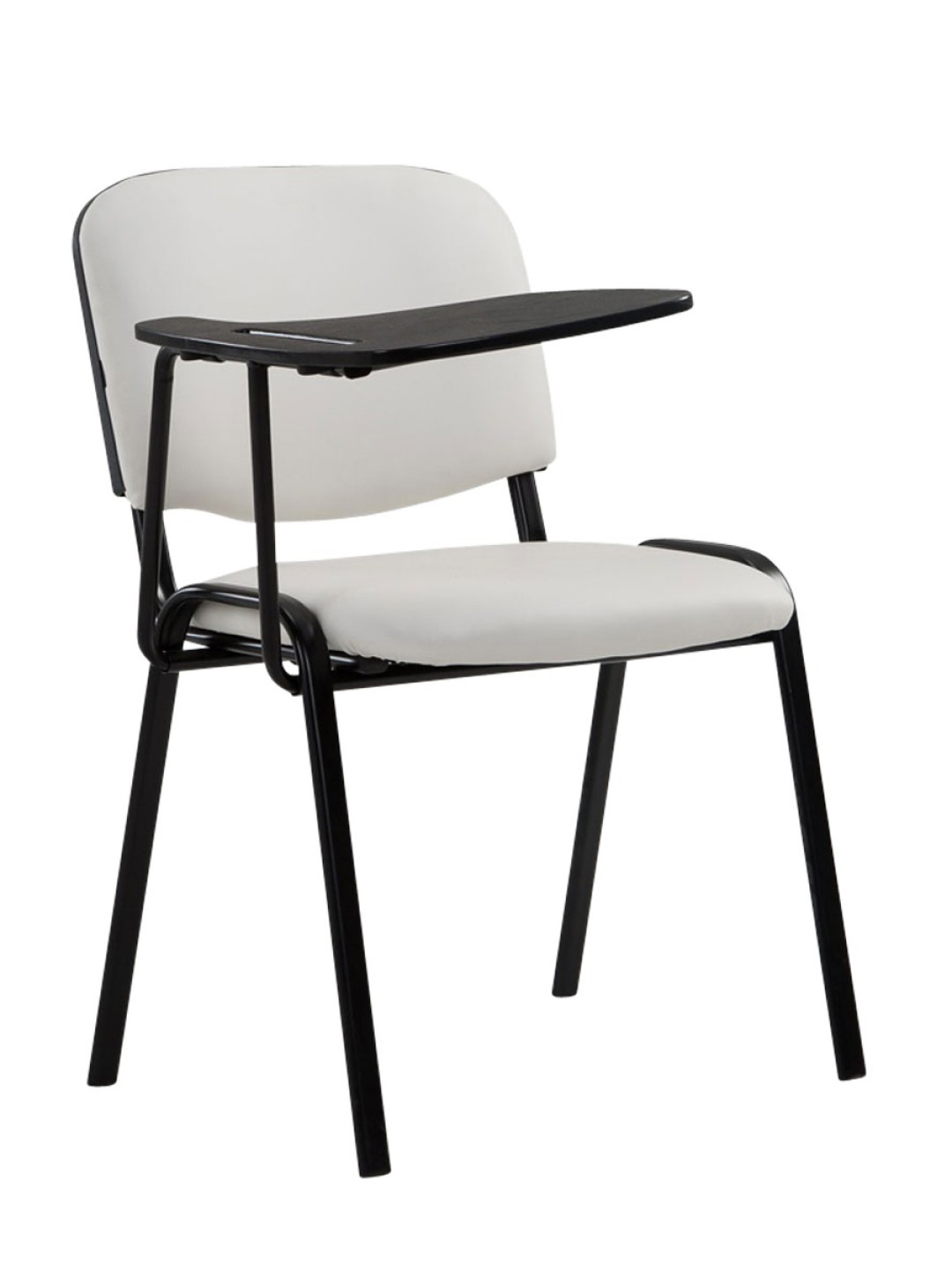 Silla Ken con mesa plegable símil piel, blanco