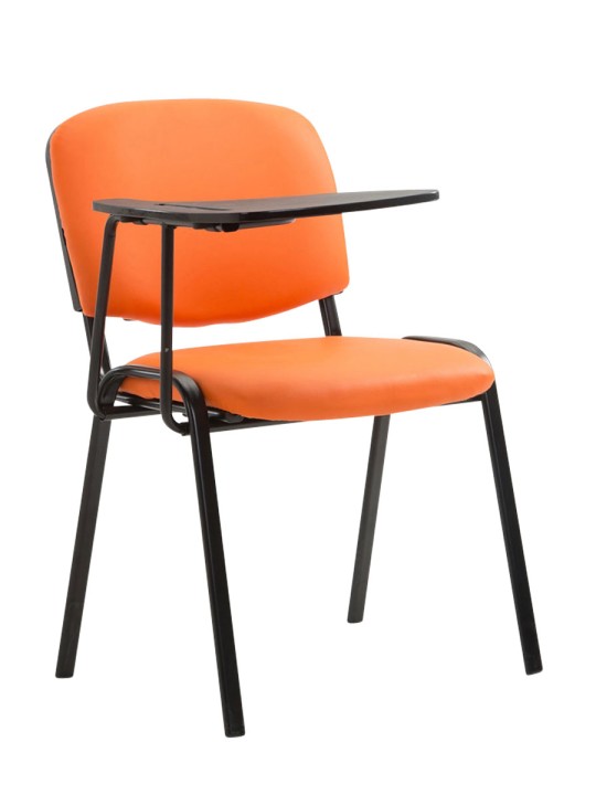 Silla Ken con mesa plegable símil piel, naranja Silla Ken con mesa plegable símil piel, naranja