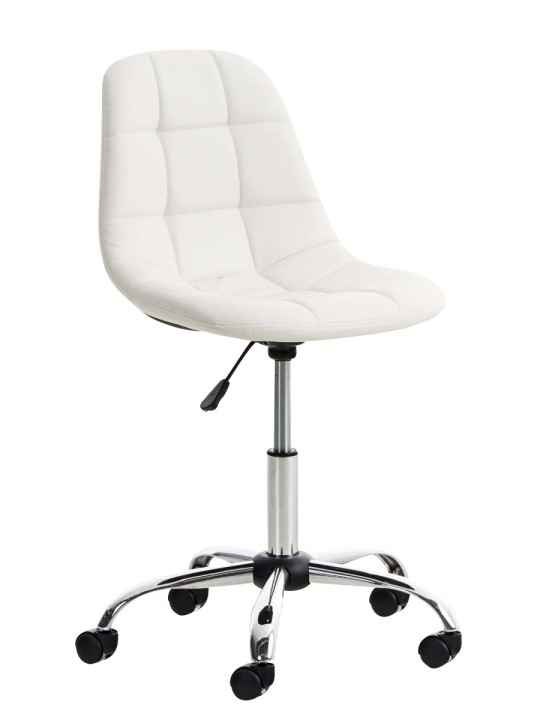 Silla de oficina Emil de piel sintética, blanco