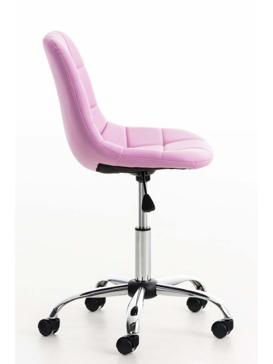 Silla de oficina Emil de piel sintética, rosa