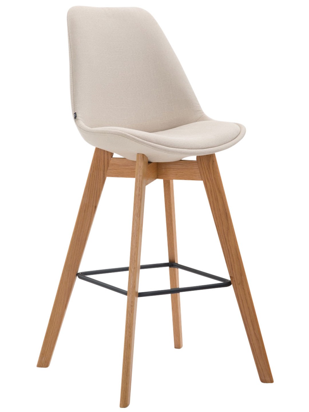 Taburete de bar Metz tela Natura, crema
