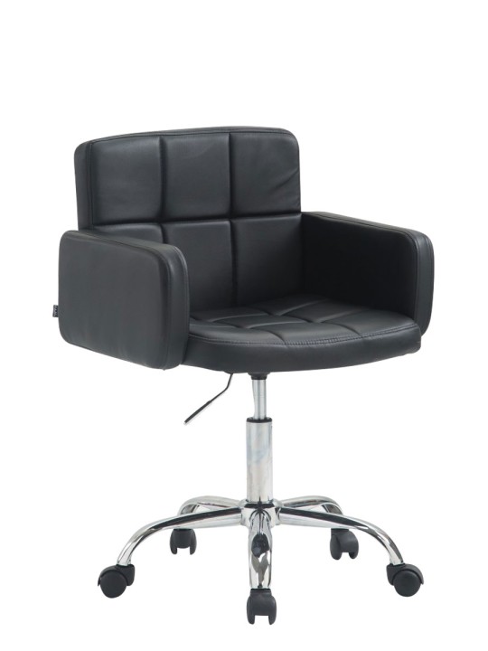 Taburete de trabajo Los Ángeles polipiel, negro